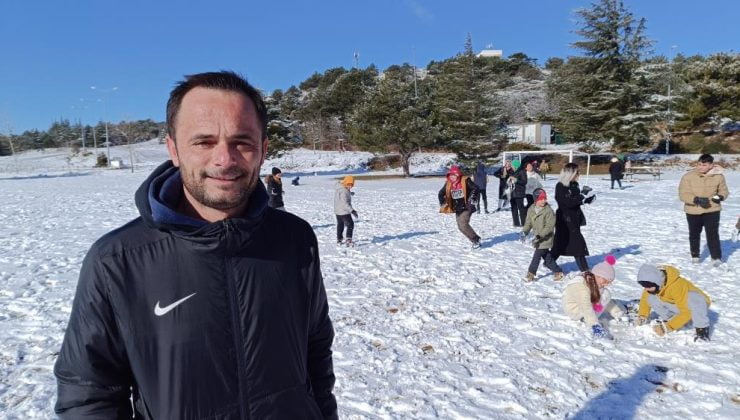 Spil gelinliğini giydi | İzmirliler kar keyfi yaptı